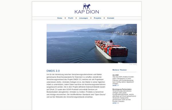 Vorschau von kapdion.com, Kap Dion - Gesellschaft für Bankensoftware GmbH