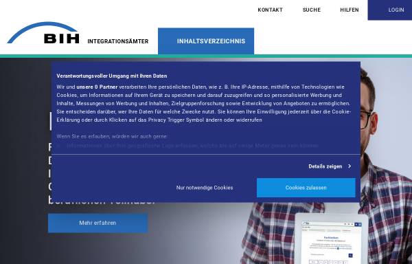Vorschau von www.integrationsaemter.de, BIH - Bundesarbeitsgemeinschaft der Integrationsämter und Hauptfürsorgestellen