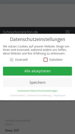 Vorschau der mobilen Webseite www.schnurlostelefon.de, A. H. Communication, Inhaber Alexander Habenstein
