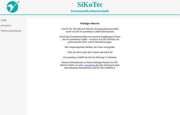 Vorschau von www.sikotec.net, Sikotec Kommunikationtechnik GmbH