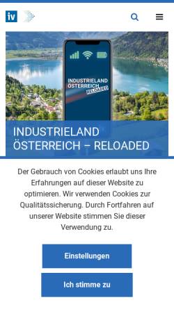 Vorschau der mobilen Webseite www.iv.at, Industriellenvereinigung Österreich