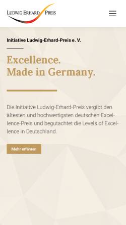 Vorschau der mobilen Webseite ilep.de, Initiative Ludwig-Erhard-Preis - Auszeichnung für Spitzenleistungen im Wettbewerb e.V.