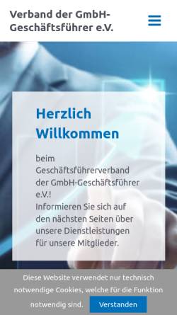 Vorschau der mobilen Webseite geschaeftsfuehrerverband.de, Verband der GmbH-Geschäftsführer e.V.