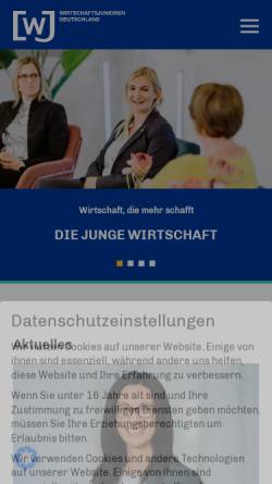 Vorschau der mobilen Webseite www.wjd.de, Wirtschaftsjunioren Deutschland