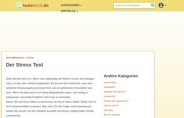 Vorschau von www.testedich.de, Der Stresstest