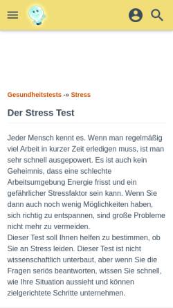 Vorschau der mobilen Webseite www.testedich.de, Der Stresstest