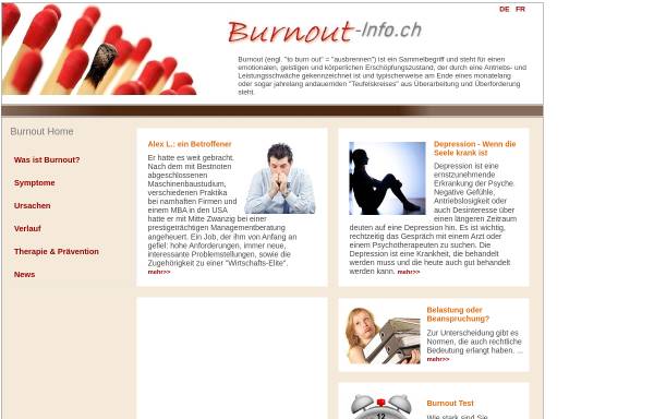 Vorschau von www.burnout-info.ch, Burnout