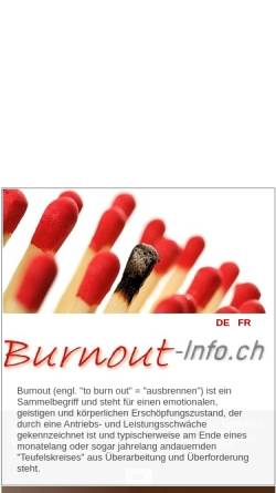 Vorschau der mobilen Webseite www.burnout-info.ch, Burnout