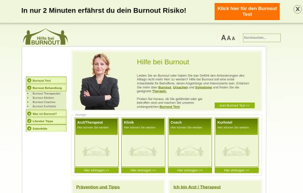 Vorschau von www.hilfe-bei-burnout.de, Hilfe bei Burnout