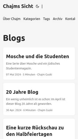 Vorschau der mobilen Webseite www.sprachkasse.de, Chajms Sicht