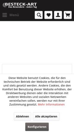Vorschau der mobilen Webseite www.besteck-art.de, CIRA-Lifestyle Bestecke, Inh. Ralf Cieslewicz