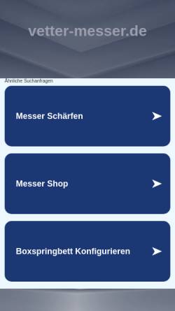 Vorschau der mobilen Webseite www.vetter-messer.de, Vetter Messer, Inh. Waltraud Vetter