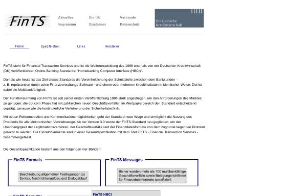 Vorschau von www.hbci-zka.de, Financial Transaction Services (FinTS)
