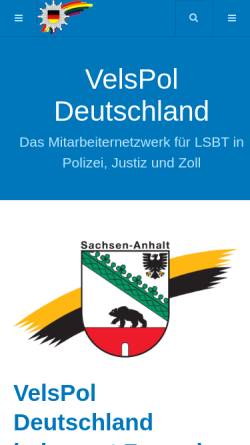 Vorschau der mobilen Webseite www.velspol.de, Verband lesbischer und schwuler Polizeibediensteter