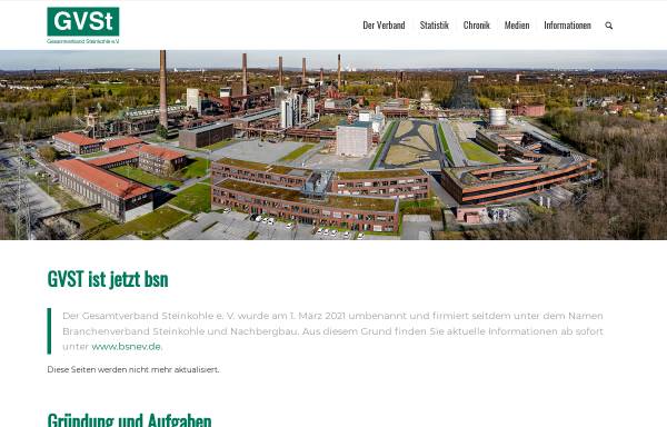 Vorschau von gvst.de, Gesamtverband des deutschen Steinkohlebergbaus (GVSt)