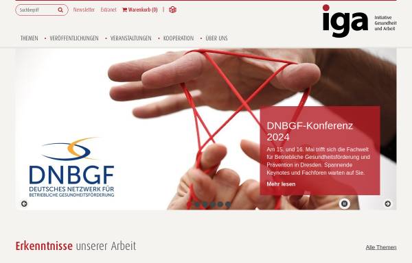 Vorschau von www.iga-info.de, Initiative Gesundheit und Arbeit (iga)