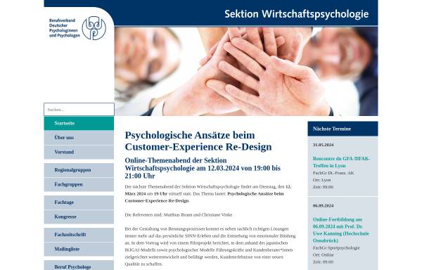 Vorschau von www.abo-psychologie.de, Sektion ABO-Psychologie im Berufsverband Deutscher Psychologinnen und Psychologen e.V. (BDP)