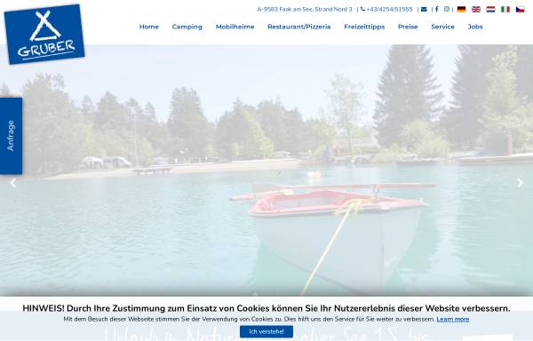 Vorschau von www.strandcamping.at, Camping Gruber am Faaker See