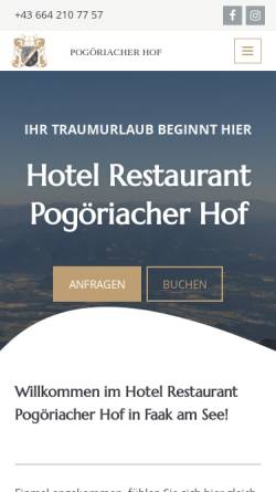 Vorschau der mobilen Webseite www.pogoeriacherhof.at, Pogöriacher Hof