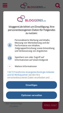 Vorschau der mobilen Webseite www.bloggerei.de, Bloggerei.de
