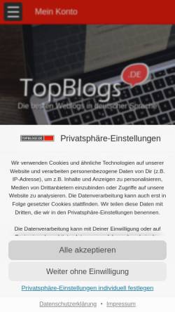Vorschau der mobilen Webseite www.topblogs.de, TopBlogs.de