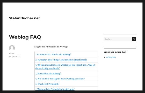 Vorschau von www.stefanbucher.net, Weblog FAQ