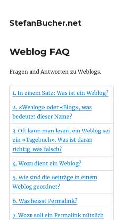 Vorschau der mobilen Webseite www.stefanbucher.net, Weblog FAQ