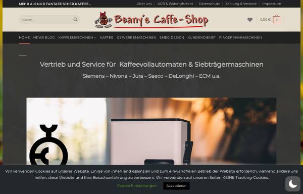 Vorschau von beanys.de, Beany´s Caffe-Shop, Bettina Pinger