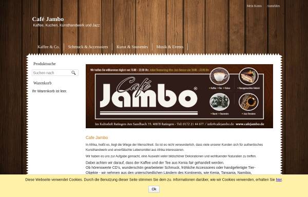 Vorschau von www.cafejambo.de, Cafe Jambo, Charity Fink-Kaniaru