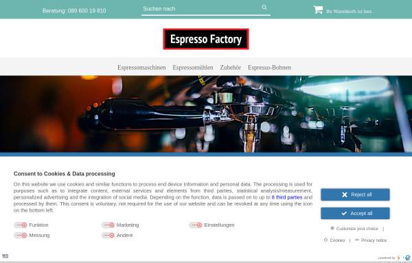 Vorschau von www.espressofactory.de, Espresso Factory