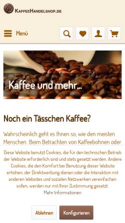 Vorschau der mobilen Webseite www.kaffeehandelshop.de, Kaffeehandel Aicheler
