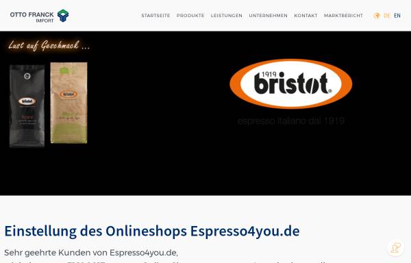 Vorschau von www.espresso4you.de, Otto Franck Import KG