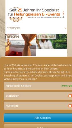 Vorschau der mobilen Webseite eo-travel.de, Earth Oasis, Ganzheitliche Reisen & Seminare GmbH