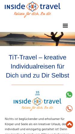 Vorschau der mobilen Webseite www.tit-travel.de, T.I.T. - Trans Inside Travel