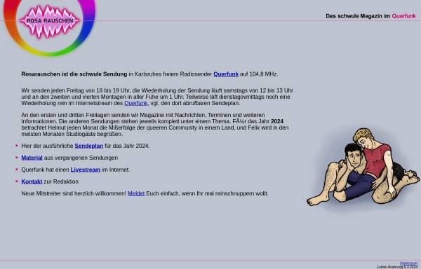 Vorschau von www.rosarauschen.de, Rosa Rauschen - Karlsruher schwule Radiosendung