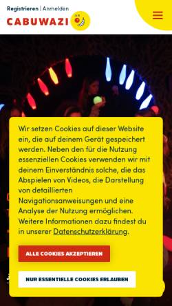 Vorschau der mobilen Webseite cabuwazi.de, Kinder- und Jugendzirkus CABUWAZI