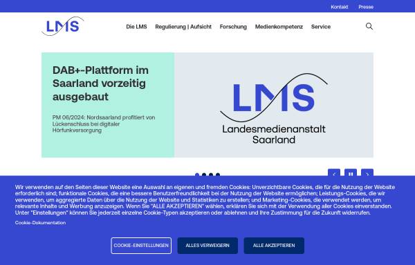 Vorschau von www.lmsaar.de, LMS Landesmedienanstalt