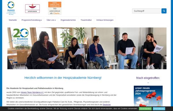 Vorschau von www.hospizakademie-nuernberg.de, Akadamie für Hospizarbeit und Palliativmedizin Nürnberg gGmbH
