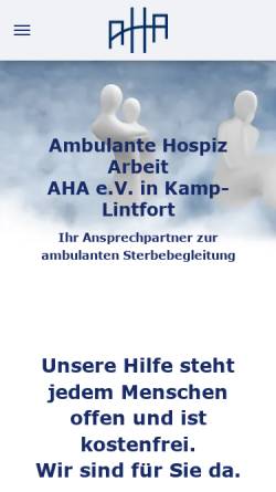Vorschau der mobilen Webseite www.aha-in-kamp-lintfort.de, Ambulante Hospiz Arbeit