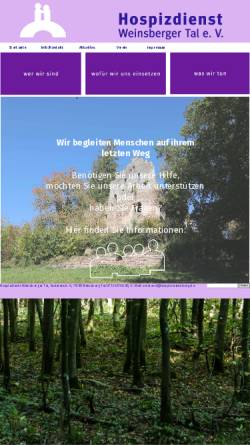 Vorschau der mobilen Webseite www.hospiz-weinsberg.de, Hospizdienst Weinsberger Tal e.V.