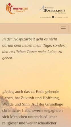 Vorschau der mobilen Webseite hospizkreis-loehne.de, Hospizkreis Löhne e. V.