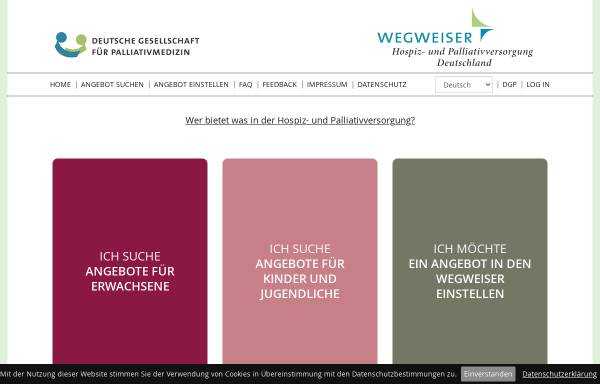 Vorschau von www.wegweiser-hospiz-palliativmedizin.de, Wegweiser Hospiz- und Palliativmedizin Deutschland
