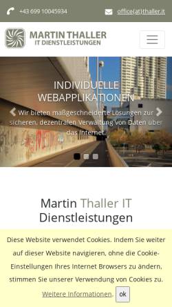 Vorschau der mobilen Webseite thaller.it, Martin Thaller - IT Dienstleistungen