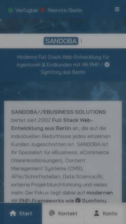 Vorschau der mobilen Webseite www.sandoba.de, Sandoba