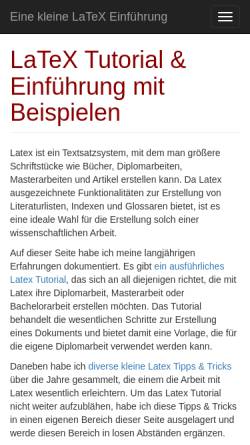 Vorschau der mobilen Webseite latex.hpfsc.de, Eine kleine LaTeX Einführung