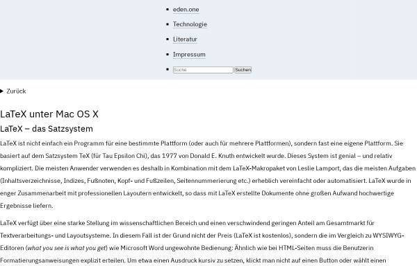 Vorschau von janeden.net, LaTeX unter Mac OS X