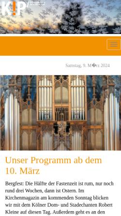 Vorschau der mobilen Webseite www.kip-nrw.de, KiP-NRW – Katholische Kirche im Privatfunk von Nordrhein-Westfalen