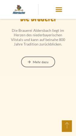 Vorschau der mobilen Webseite www.aldersbacher.de, Brauerei Aldersbach