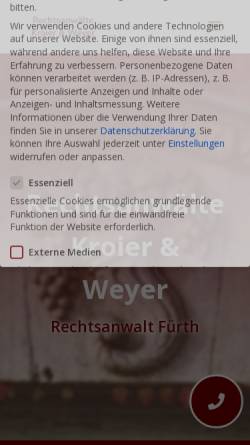 Vorschau der mobilen Webseite www.rkw-lawfirm.de, Rechtsanwälte Kroier & Weyer GbR
