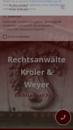 Vorschau der mobilen Webseite www.rkw-lawfirm.de, Rechtsanwälte Kroier & Weyer GbR